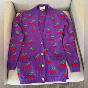 (SOLD) Gucci purple cherry cardigan